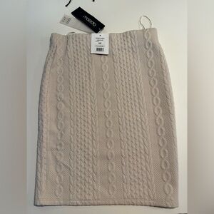Moodo Light Beige Textured Knit Skirt Size XS
